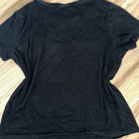 Victoria’s Secret Black Graphic Logo T-Shirt Silver VS Emblem Size M - Picture 2 of 6